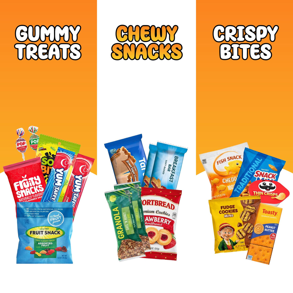 Snack Box Variety Pack (120 Count) - Bulk Snacks Variety Pack for Adults, Kids and Teens - Chips, Cookies and Bars - Graduation Gift, Office Snacks