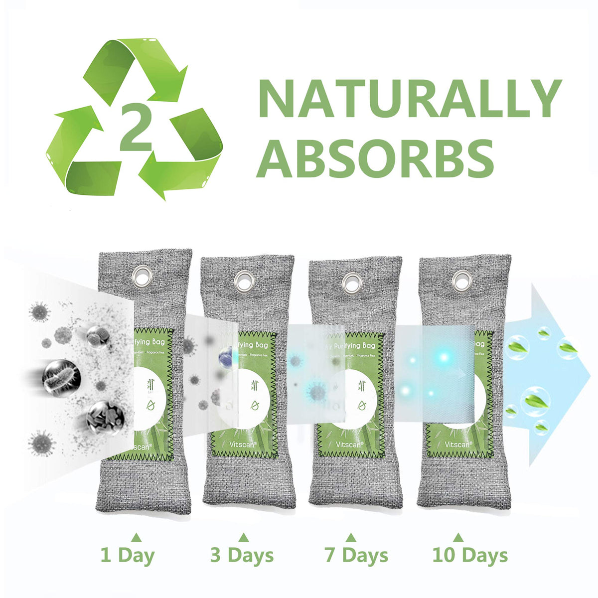 16 Pack Bamboo Charcoal Air Purifying Bag, Activated Charcoal Bags Odor Absorber, Moisture Absorber, Natural Car Air Freshener, Shoe Deodorizer, Odor