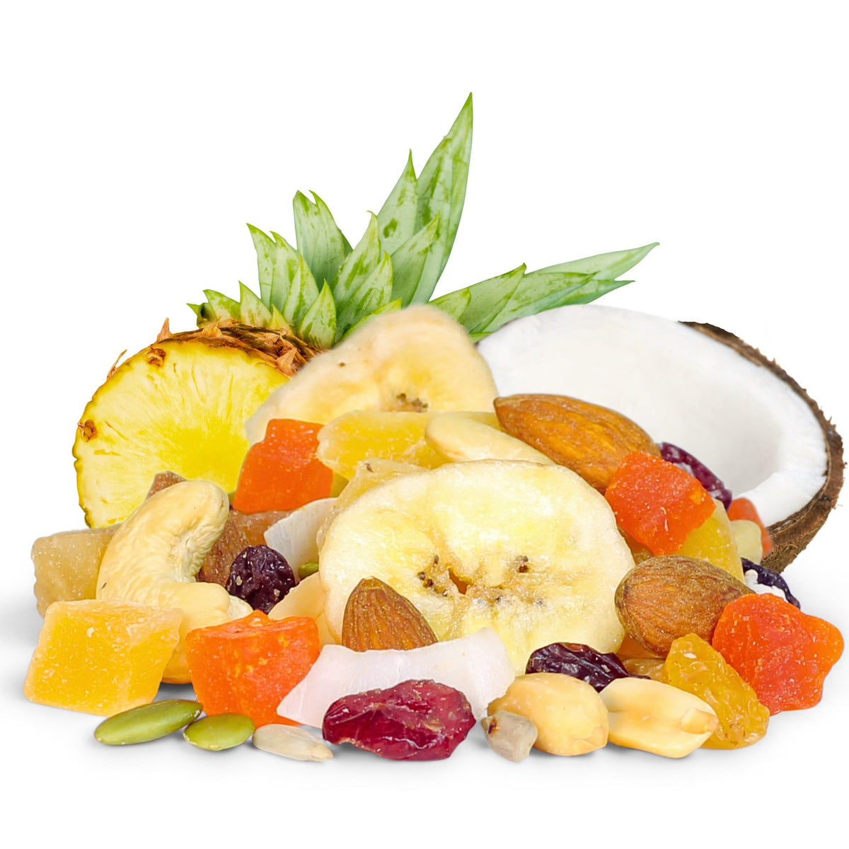 Tropical Mix Trail mix by It’s Delish, 1 Lb (16 Oz) Bag | High Energy Boost Fruit and Nut Healthy Snack Medley with Protein & Vitamins with Mixed Nuts