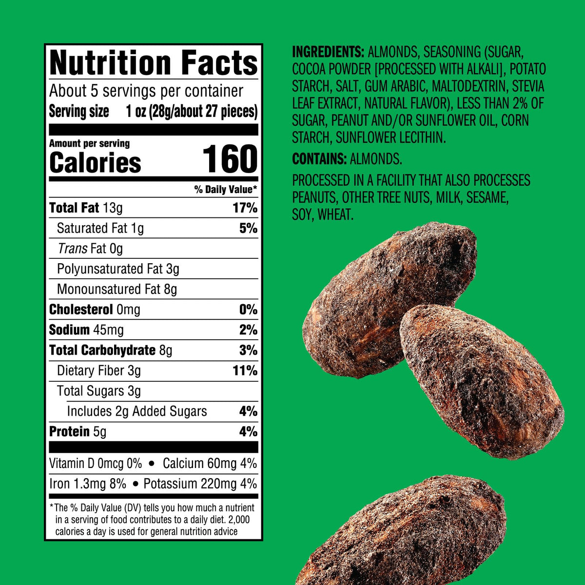 Emerald Nuts, Cocoa Roast Almonds Variation (5 Ounce (Pack of 4))