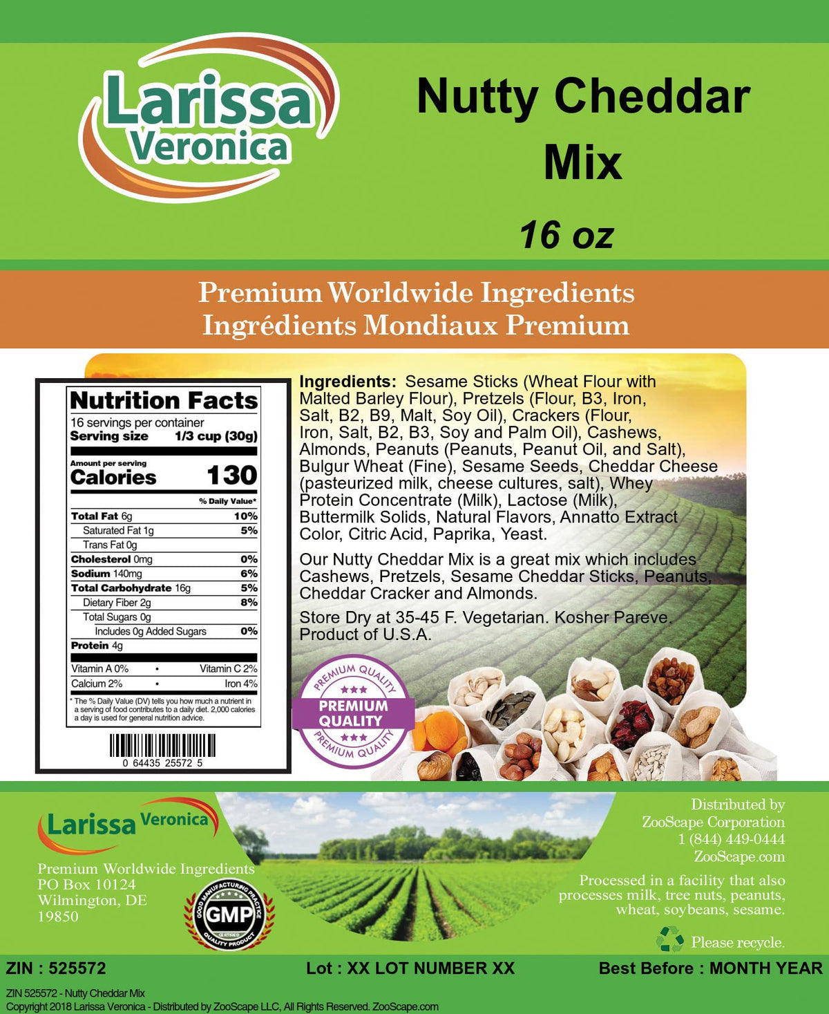 Nutty Cheddar Mix (16 oz, ZIN: 525572) - 3 Pack