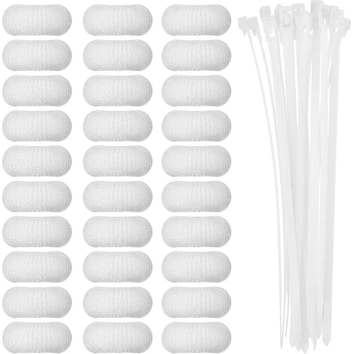 Sumind 30 Pack Nylon Lint Trap Washing Machine Fabric Mesh Snare Washer Lint Catcher with 30 Pack Cable Ties