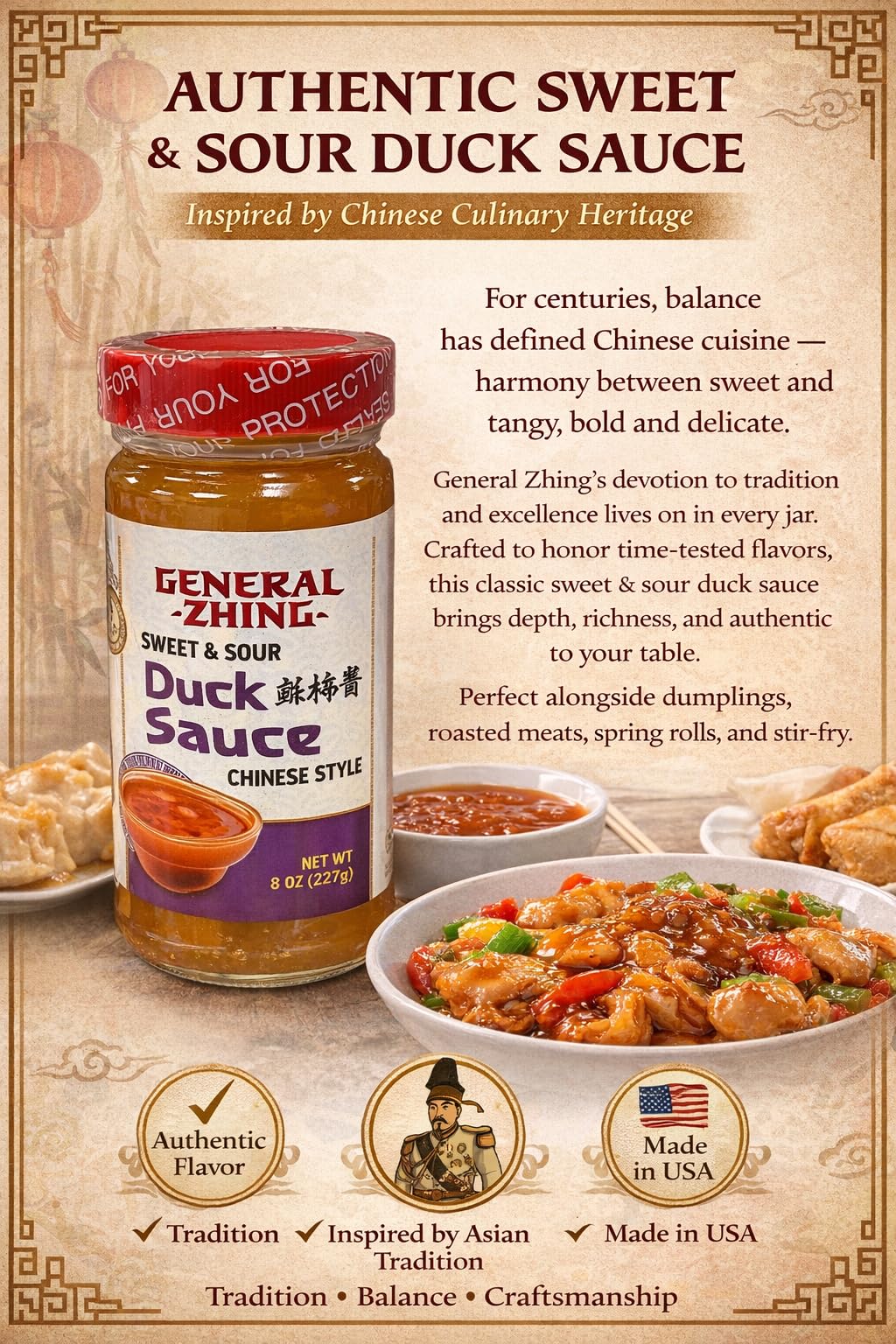 General Zhing Chinese Sweet & Sour Sauce - 8 Ounce Jar of Authentic Chinese Duck Sauce (4)
