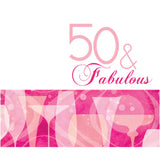 Creative Converting 16 Count 3 Ply 50th Fabulous Birthday Lunch Napkins, Pink