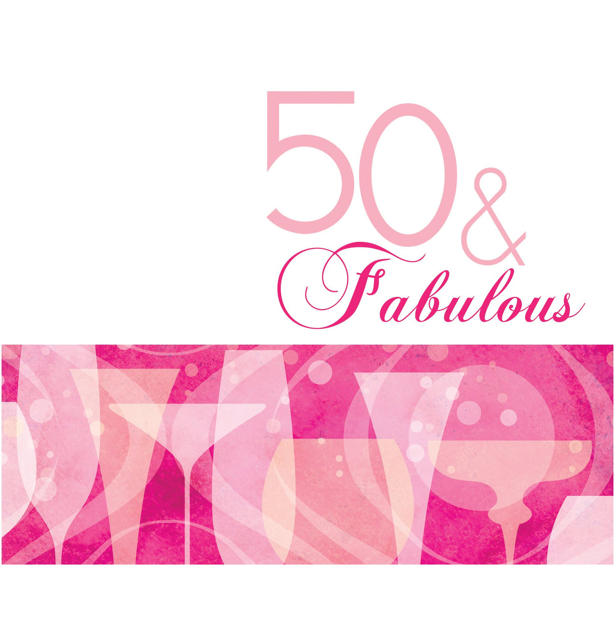 Creative Converting 16 Count 3 Ply 50th Fabulous Birthday Lunch Napkins, Pink