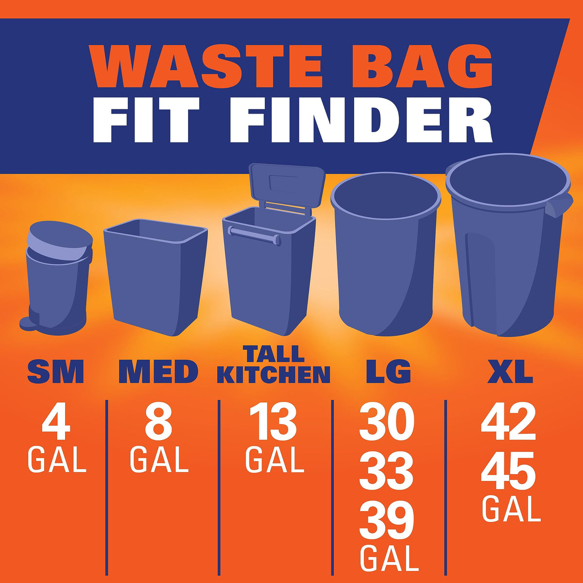 Hefty Blue Trash Bags, Blue, 30 Gallon, 36 Count