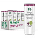 Starbucks - RTD Coffee, Refreshers with Coconut Water, Black Cherry Limeade, 12 fl oz. cans (12 Pack)