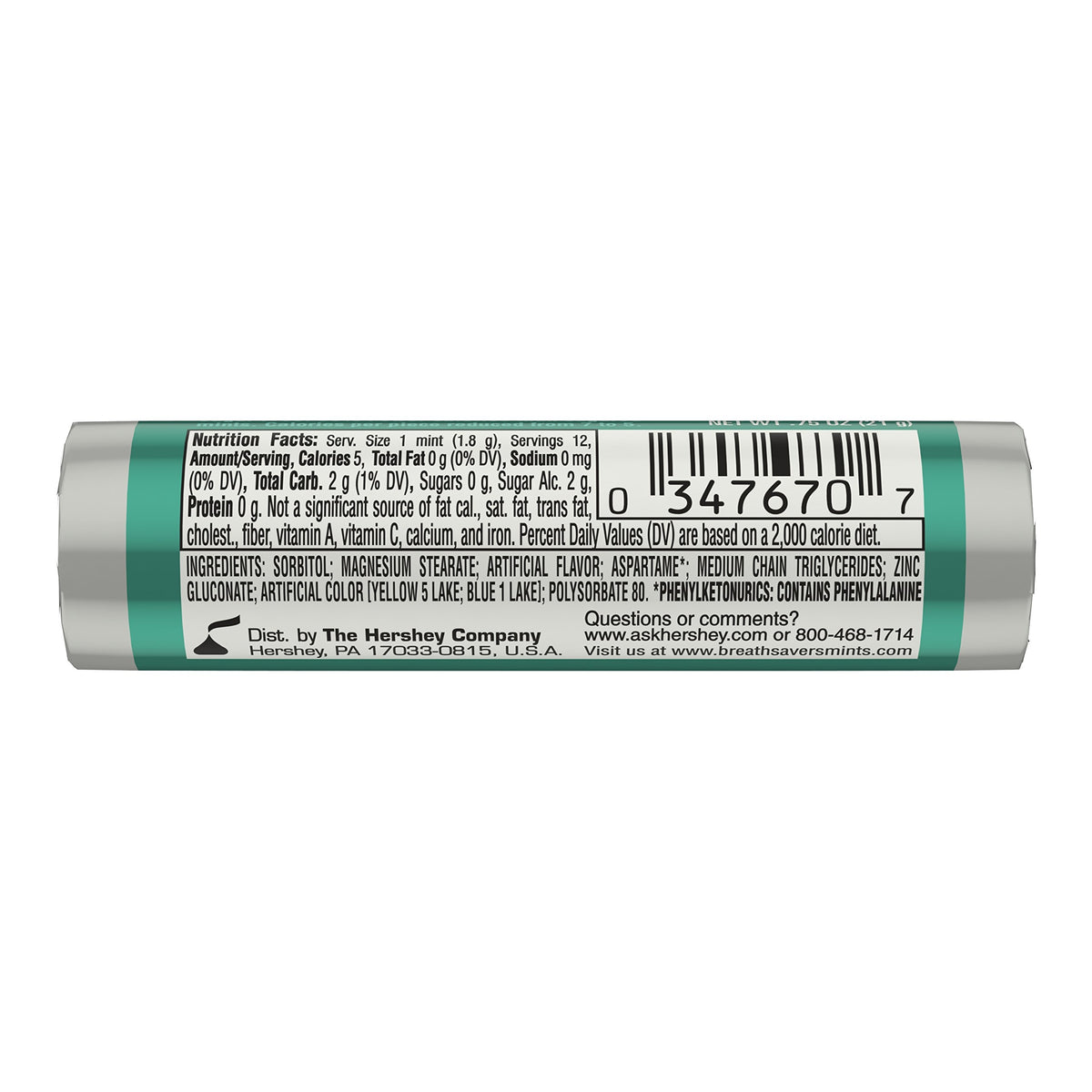 BREATH SAVERS Mints, Wintergreen, 0.75 Ounce
