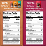 Verse 70% & 90% Dark Chocolate Cups, 4 Pack, Premium Filled Cups