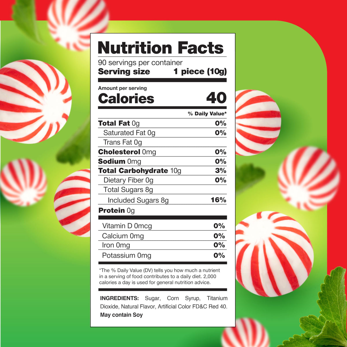 Jumbo Mint Balls - 2 Pound Bulk Pack - 90 Count - Peppermint Hard Candy Individually Wrapped - Classic Peppermint Candy for Jars, Gifting, and Holiday