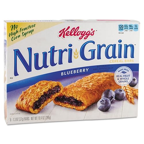Kellogg's Nutrigrain Cereal Bar,Individually Wrapped - Blueberry - 16 / Box