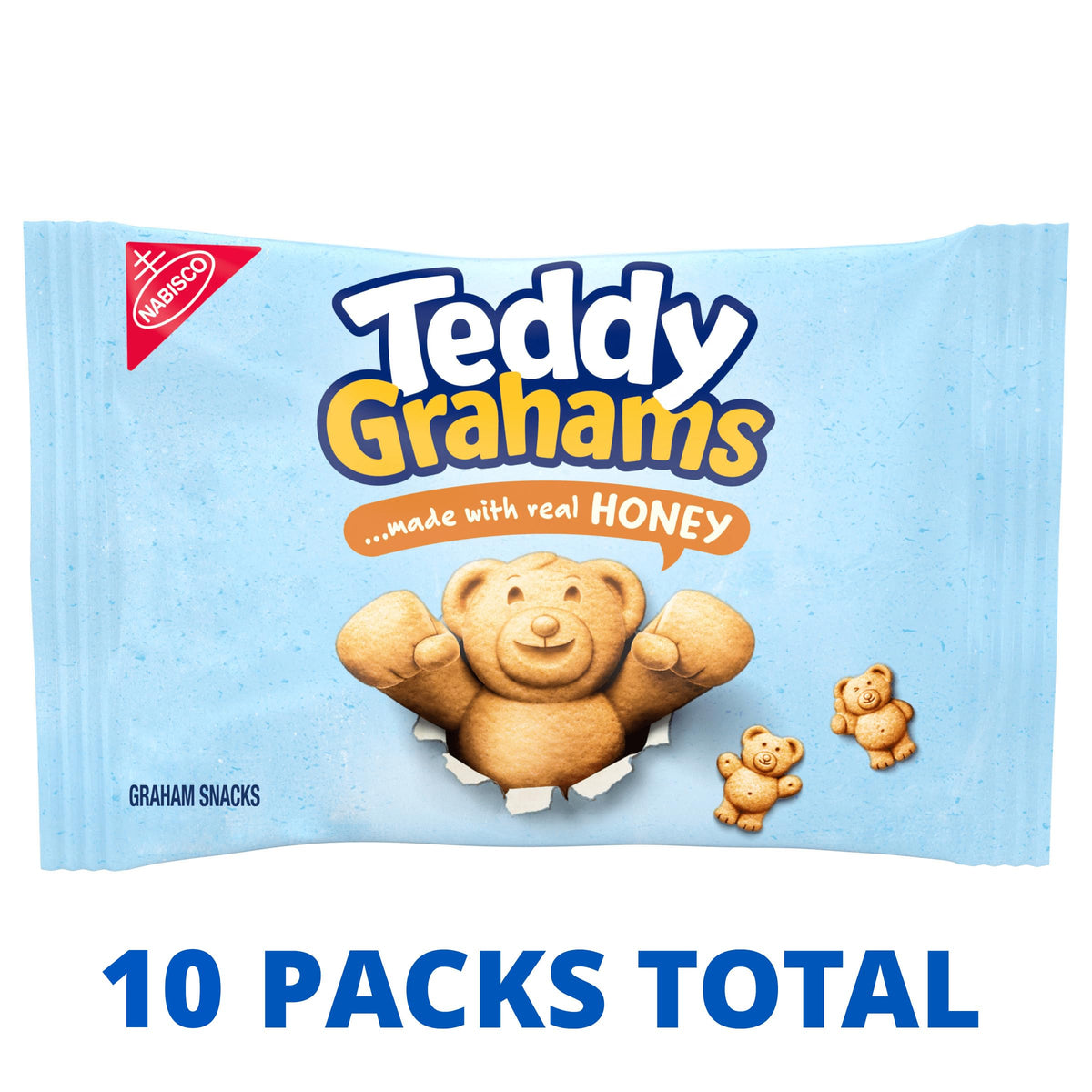 TEDDY GRAHAMS Honey Graham Snacks, 10 Kids Snack Packs