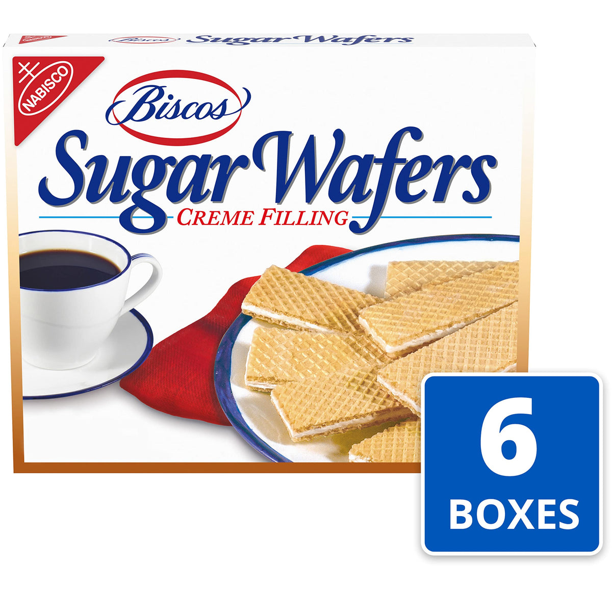 Biscos Creme Filled Sugar Wafers, 6 - 8.5 oz Boxes