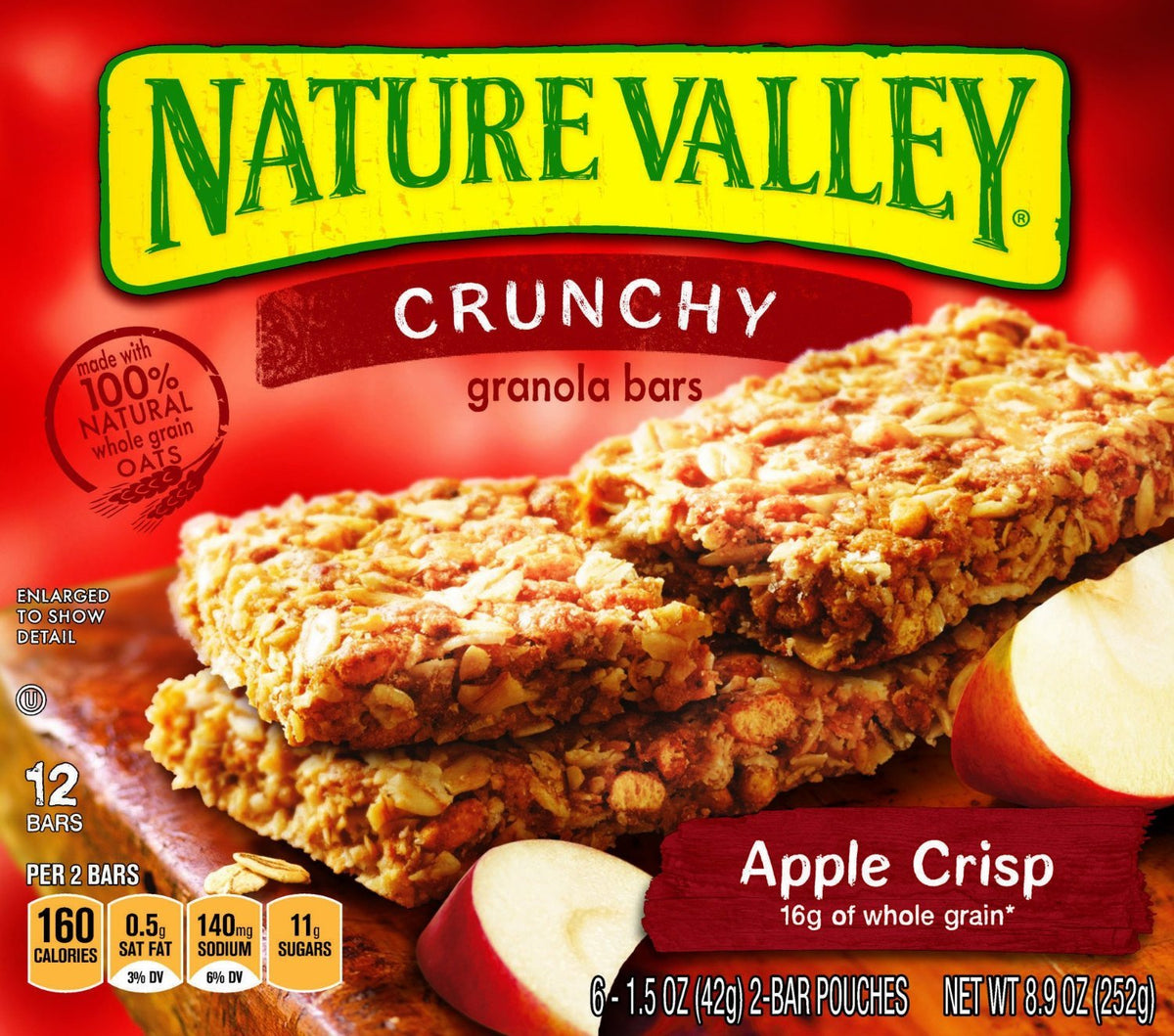 Nature Valley, Crunchy Granola Bars, Apple Crisp, 12-Count, 8.9oz Box (Pack of 4)