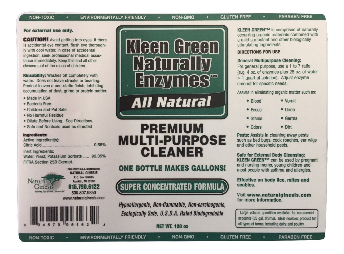 Kleen Green Naturally - 128 oz Concentrated Formula