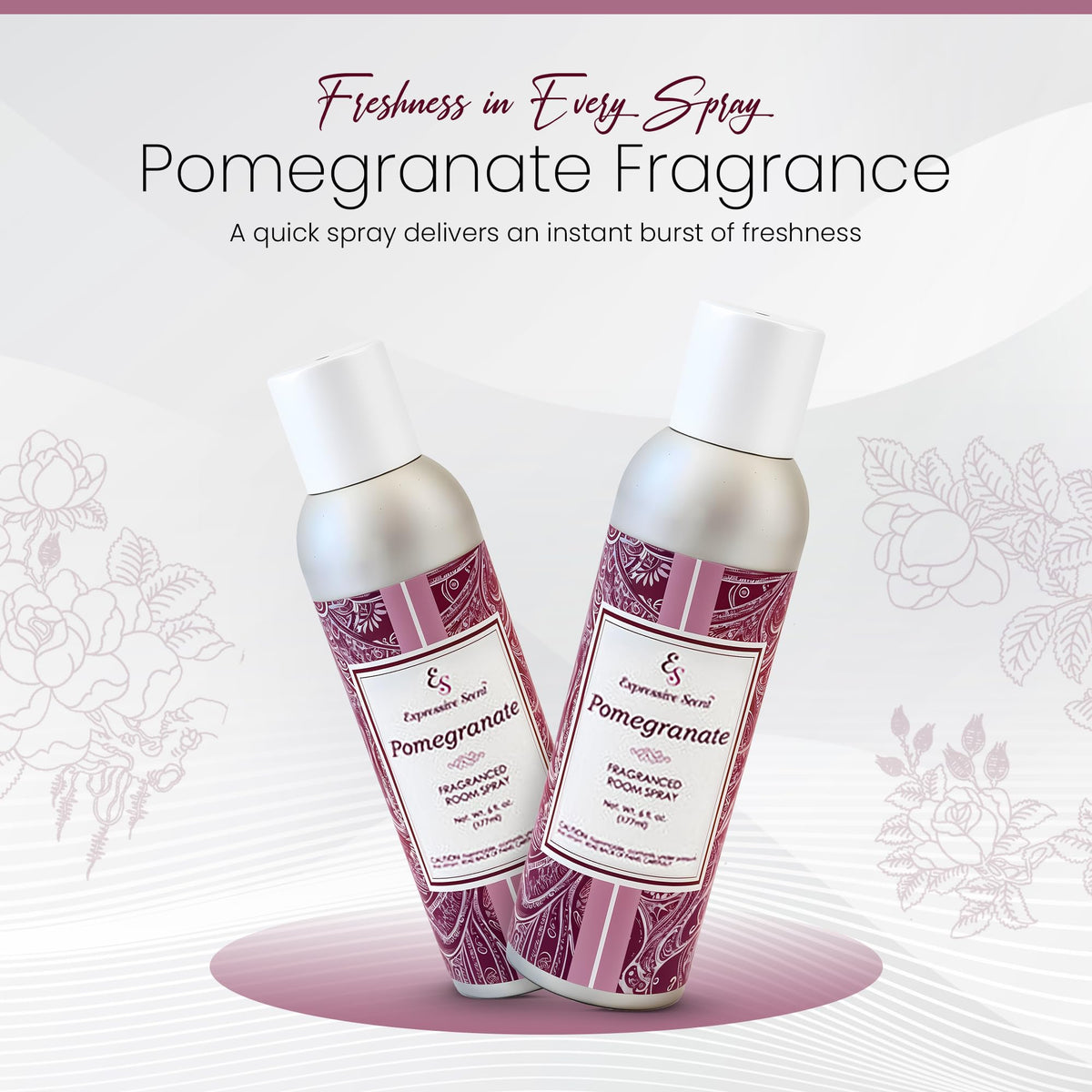 Expressive Home Scent Room Spray - Long Lasting Pomegranate Air Freshener Spray for Bathroom, home & Office - home fragrance spray 6 FLoz