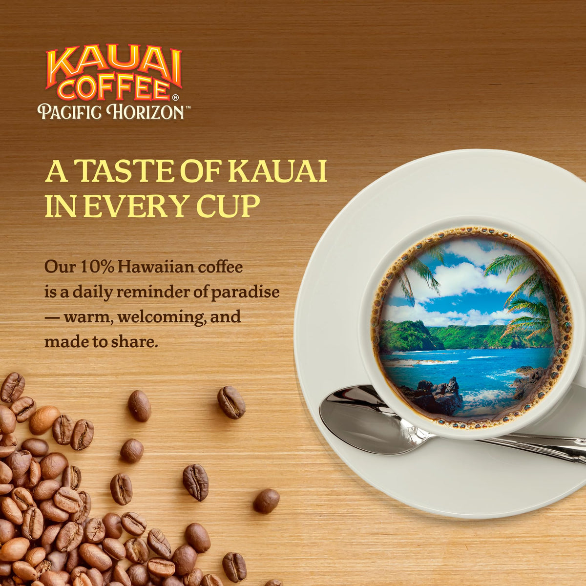 Kauai Coffee K-Cup Pods for Keurig Brewers - Arabica Coffee, 10% Hawaiian - Medium Roast, Vanilla Beans with Toasted Macabamia Nuts - Vanilla