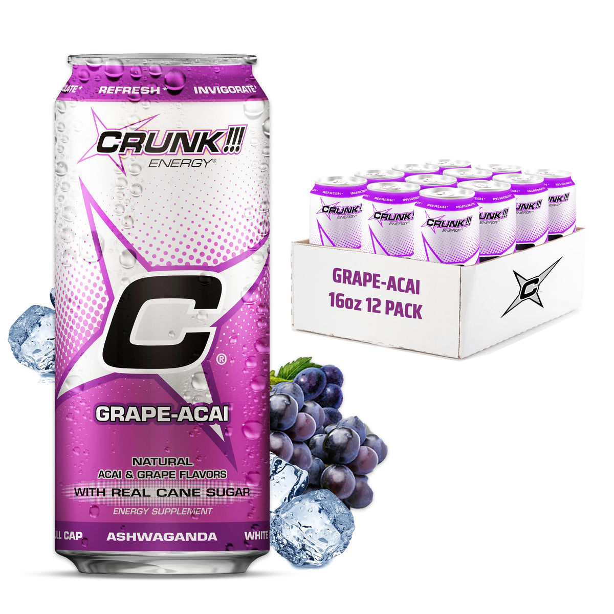 CRUNK!!! Energy Grape-Acai 16oz 12pack