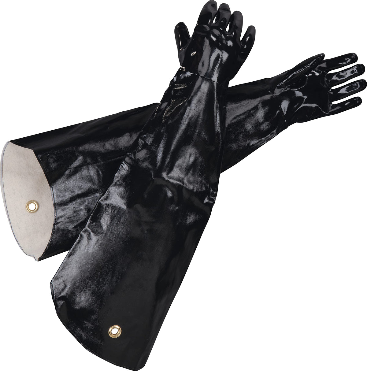 San Jamar Neoprene Shoulder Length Gloves, 31 Inches, Black, (Pack of 2)