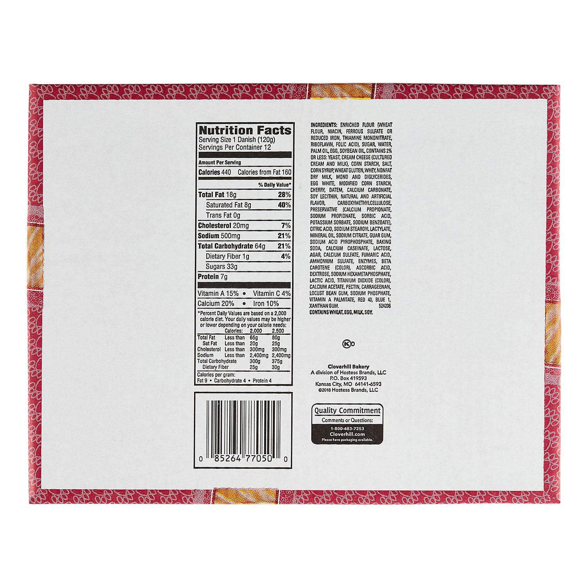 Cloverhill Cherry and Cheese Danish - 12 ct.