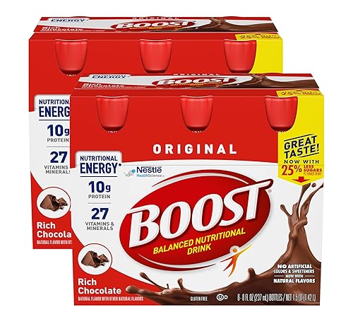 Boost Original Nutritional Energy Balanced Nutritional Drink (6 Count (Pack of 2), Chocolate)