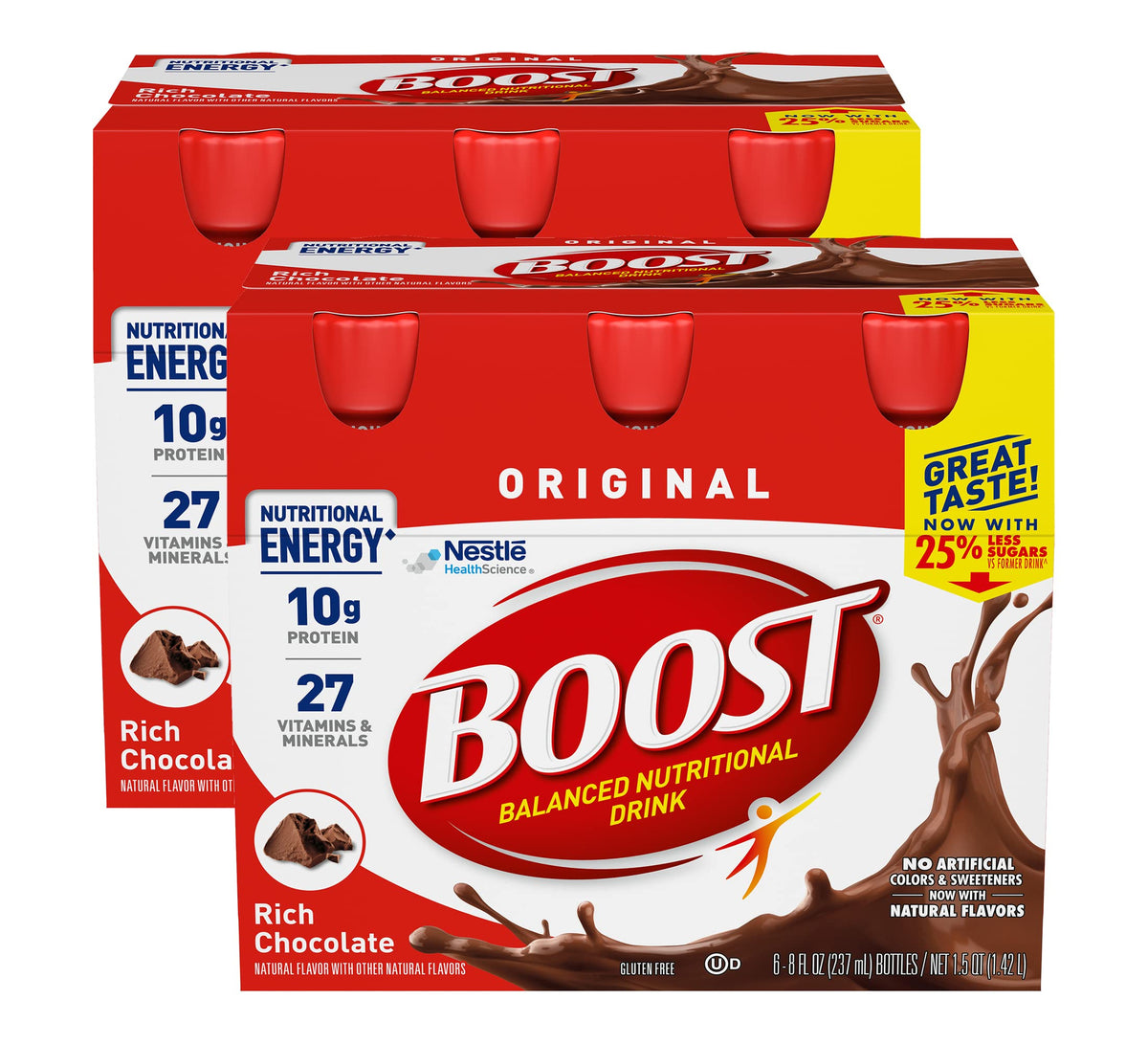 Boost Original Nutritional Energy Balanced Nutritional Drink (6 Count (Pack of 2), Chocolate)