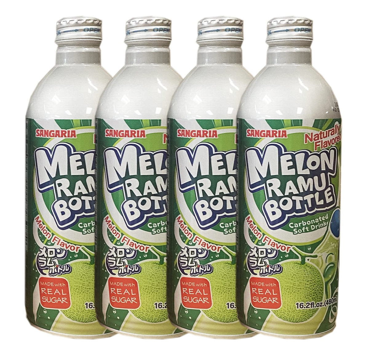 Ramune Melon Japanese Soda (4 Pack)