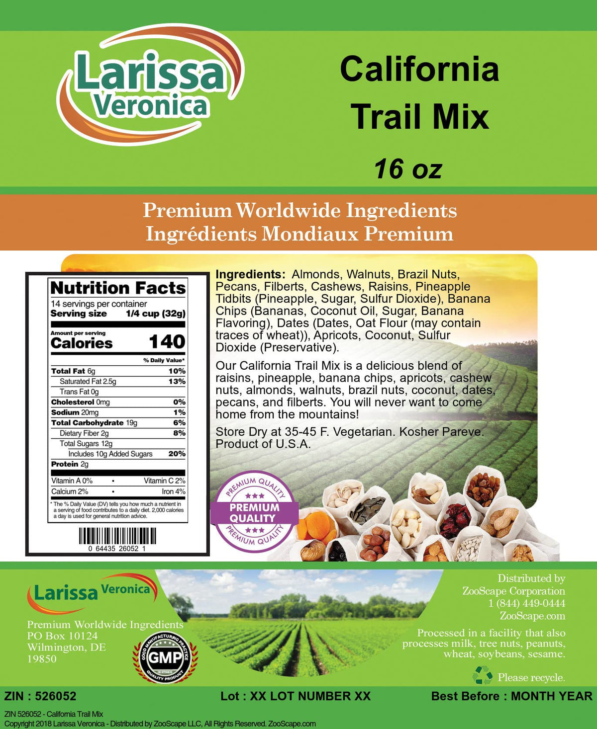 California Trail Mix (16 oz, ZIN: 526052) - 2 Pack