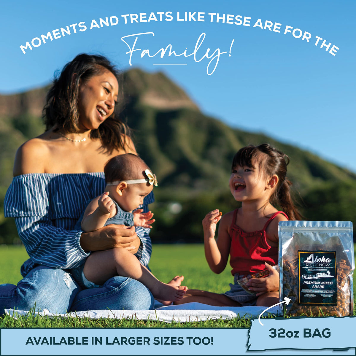 Aloha Right Now Premium Mixed Arare Rice Crackers Mochi Crunch Japanese Hawaiian Style Asian Snack Mix 1LB 16oz