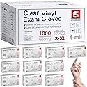 Schneider Clear Vinyl Exam Gloves, 4-mil, XL 1000-ct Case, Latex-Free, Disposable Gloves, Medical Gloves, Cleaning Gloves, Food Prep Gloves, Food Safe