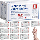 Schneider Clear Vinyl Exam Gloves, 4-mil, XL 1000-ct Case, Latex-Free, Disposable Gloves, Medical Gloves, Cleaning Gloves, Food Prep Gloves, Food Safe