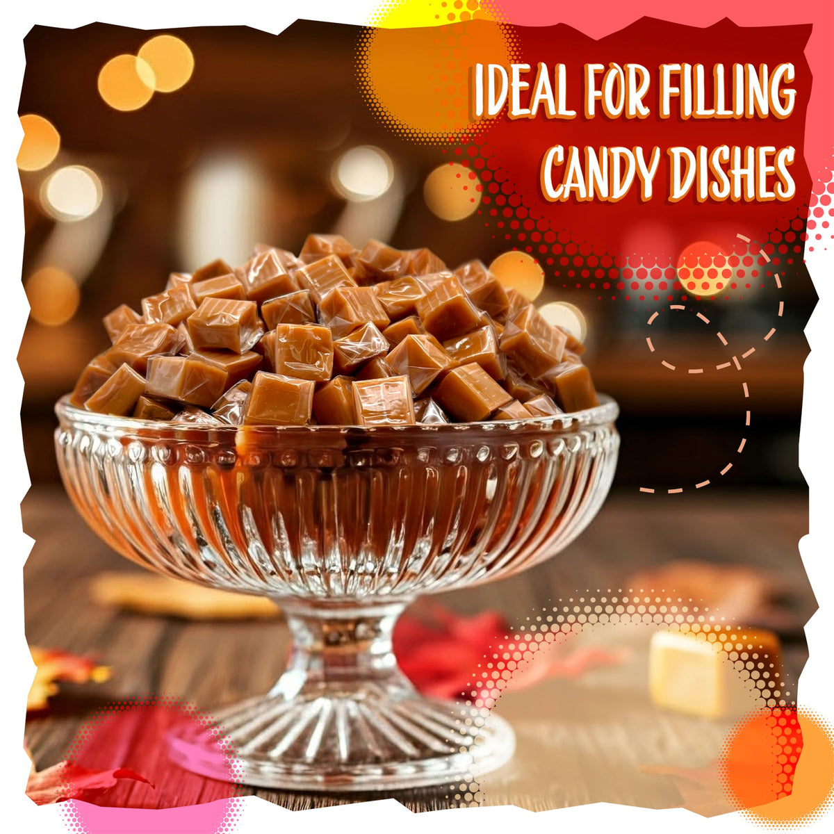 Caramel Candy | 2 Pound Bag | Caramels Individually Wrapped | Vanilla Flavor | Classic Chewy Candy for Gifting, Baking, Office Bowls and Party Favors