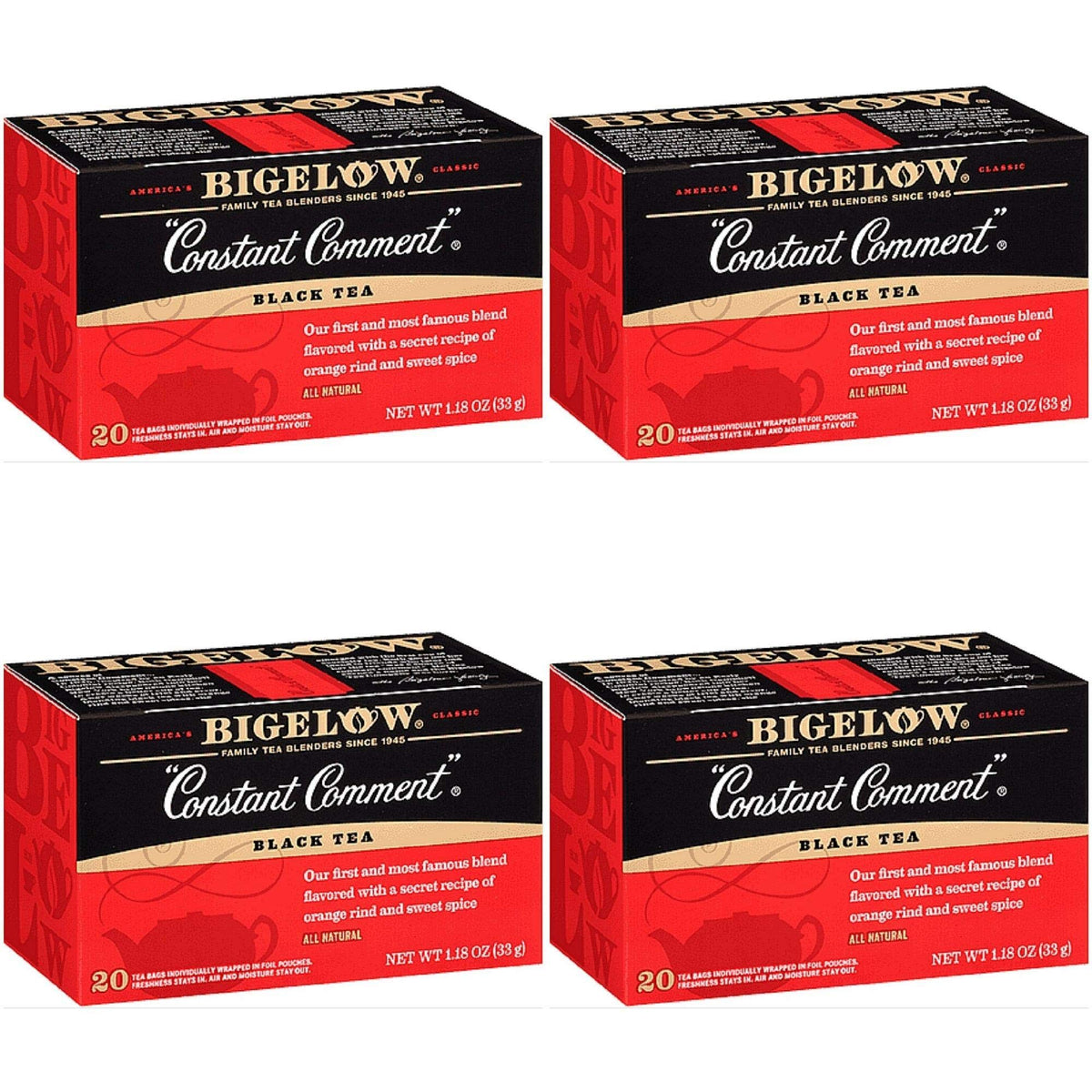 Bigelow Constant Comment Tea, 20-Count Boxes (Pack of 1) Pack of 4