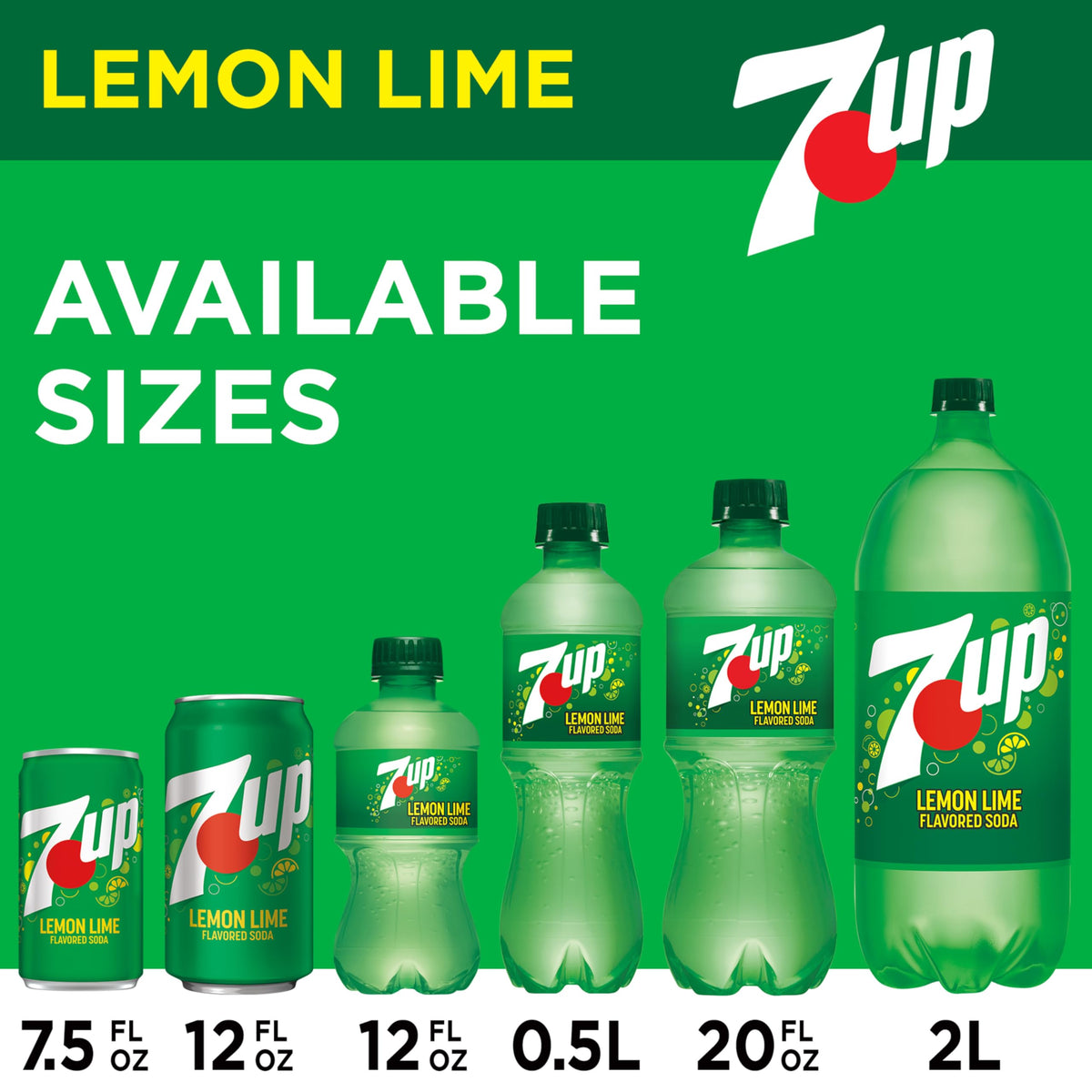 7-UP, 7-UP Mini Lemon Lime Soda, 7.5 Ounce