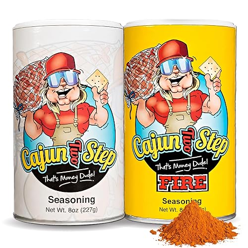 Cajun Two Step - StaleKracker - Variety Bundle - 1 each of Original Seasoning 8oz and Fire Seasoning 8 oz