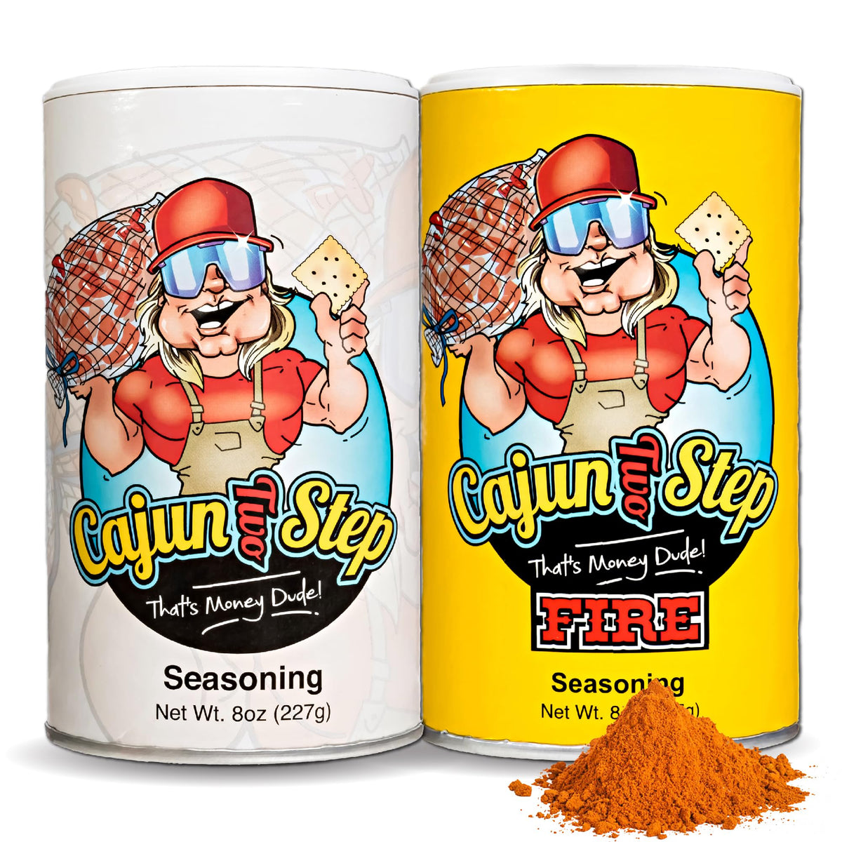 Cajun Two Step - StaleKracker - Variety Bundle - 1 each of Original Seasoning 8oz and Fire Seasoning 8 oz