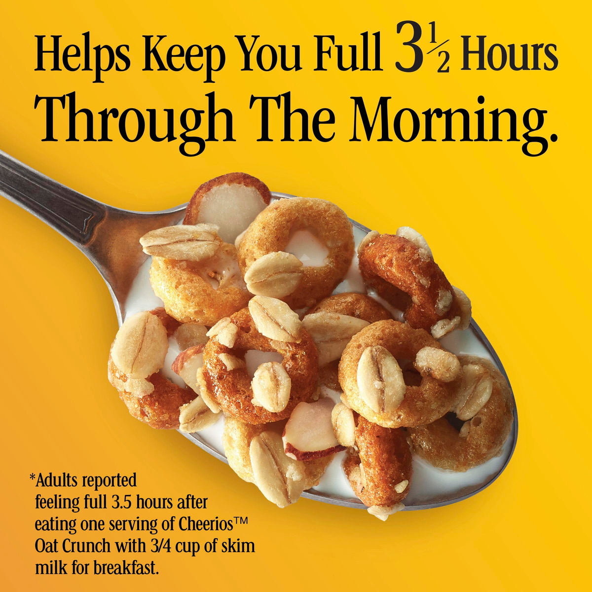 Cheerios Oat Crunch Almond Breakfast Cereal, Made with Whole Grain, Large Size, 18.2 oz