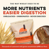 Sunrise Flour Mill Heritage Organic Whole Wheat Flour - 5 lbs | Milled from red hard wheat within 10 Days | Easier to Digest with Less Bloating | No