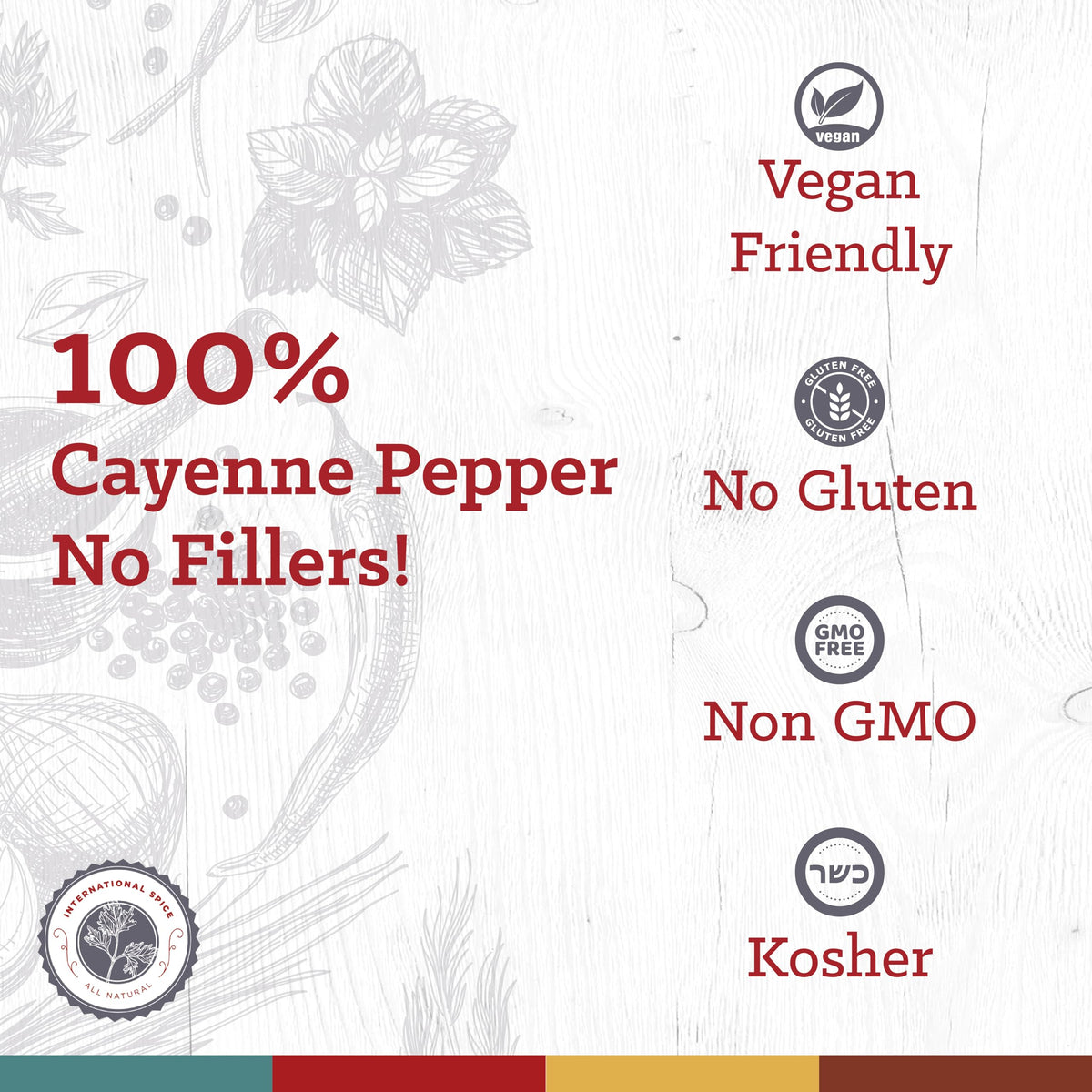 Cayenne Pepper by International Spice, Red Cayenne Pepper Seasoning Powder, Essential Gourmet Kitchen Spice, Bulk, 50 lb. Bag