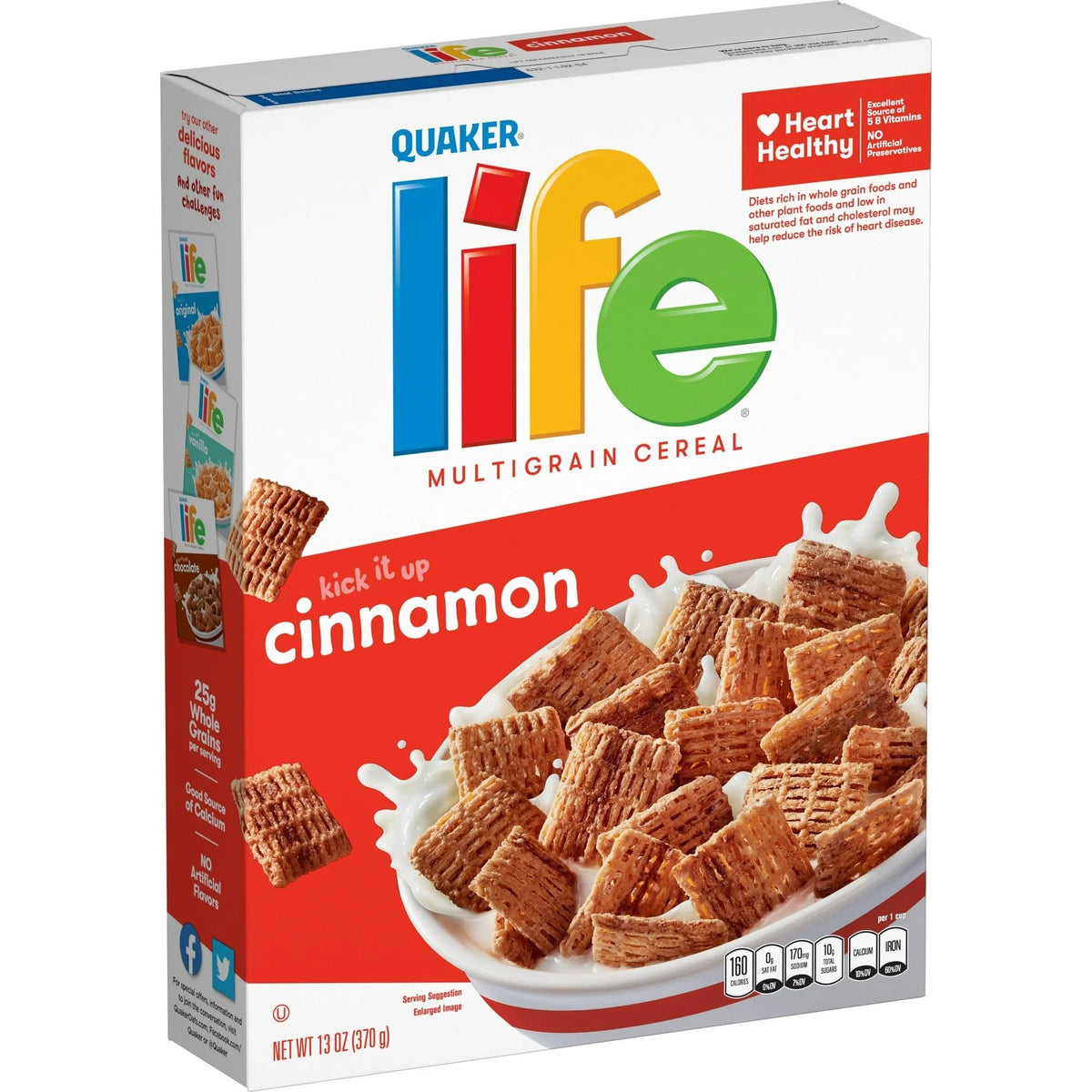Life Multigrain Breakfast Cereal, Cinnamon, 13 Ounce (Pack of 3)