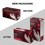 X3 Industrial Ivory Latex Gloves, Box of 100, 3 Mil, Size Small, Powder Free, Textured, Disposable, LX342100-BX