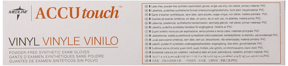 Medline Accutouch Synthetic Exam Gloves Clear, Small, 100 Count