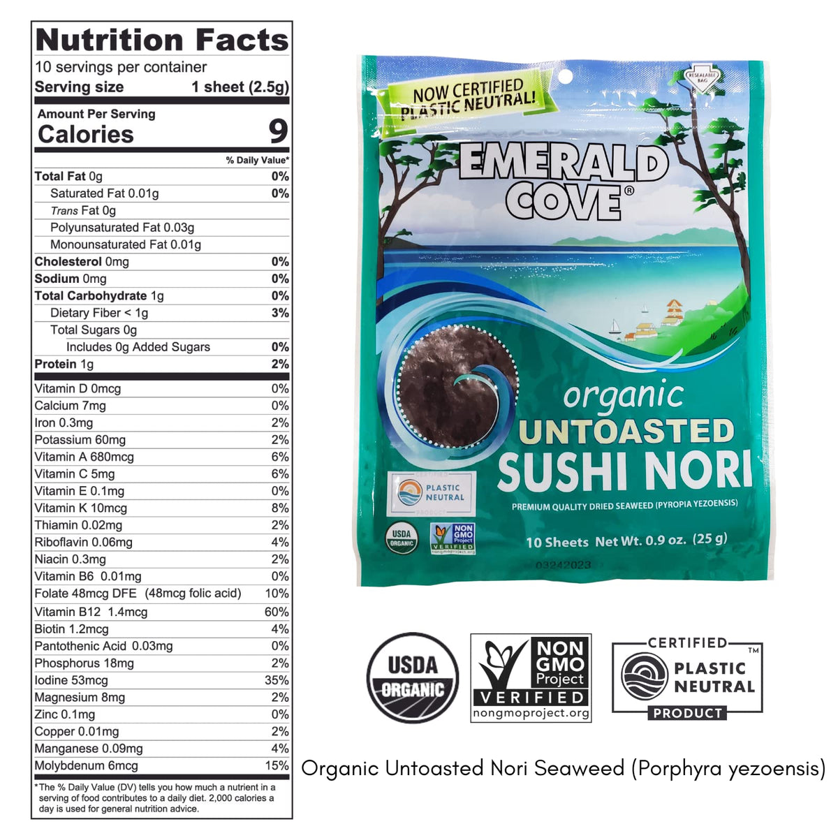 Emerald Cove Organic Nori sheets, .9 oz