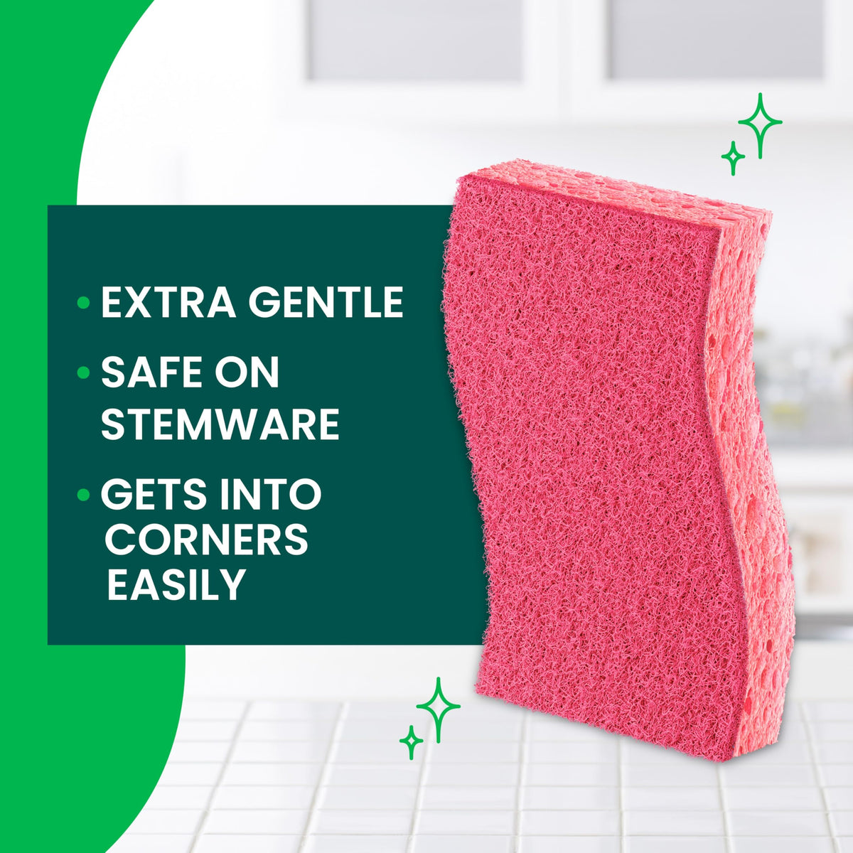 Scotch-Brite Delicate Care Scrub Sponges, 9 Count (3 Packs of 3) - Non-Scratch Cleaning for Glassware, Non-Stick Cookware