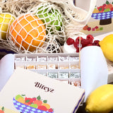 Biteyz Original Turkish Delight, Vegan Candy Gift Box - Assorted Gourmet Fruit Snacks with Lemon, Apple, Orange, Pomegranate, and Raspberry Flavors