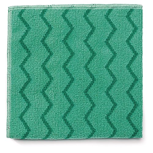 Rubbermaid Commercial Q620 Reusable Cleaning Cloths Microfiber 16 x 16 Green 12/Carton