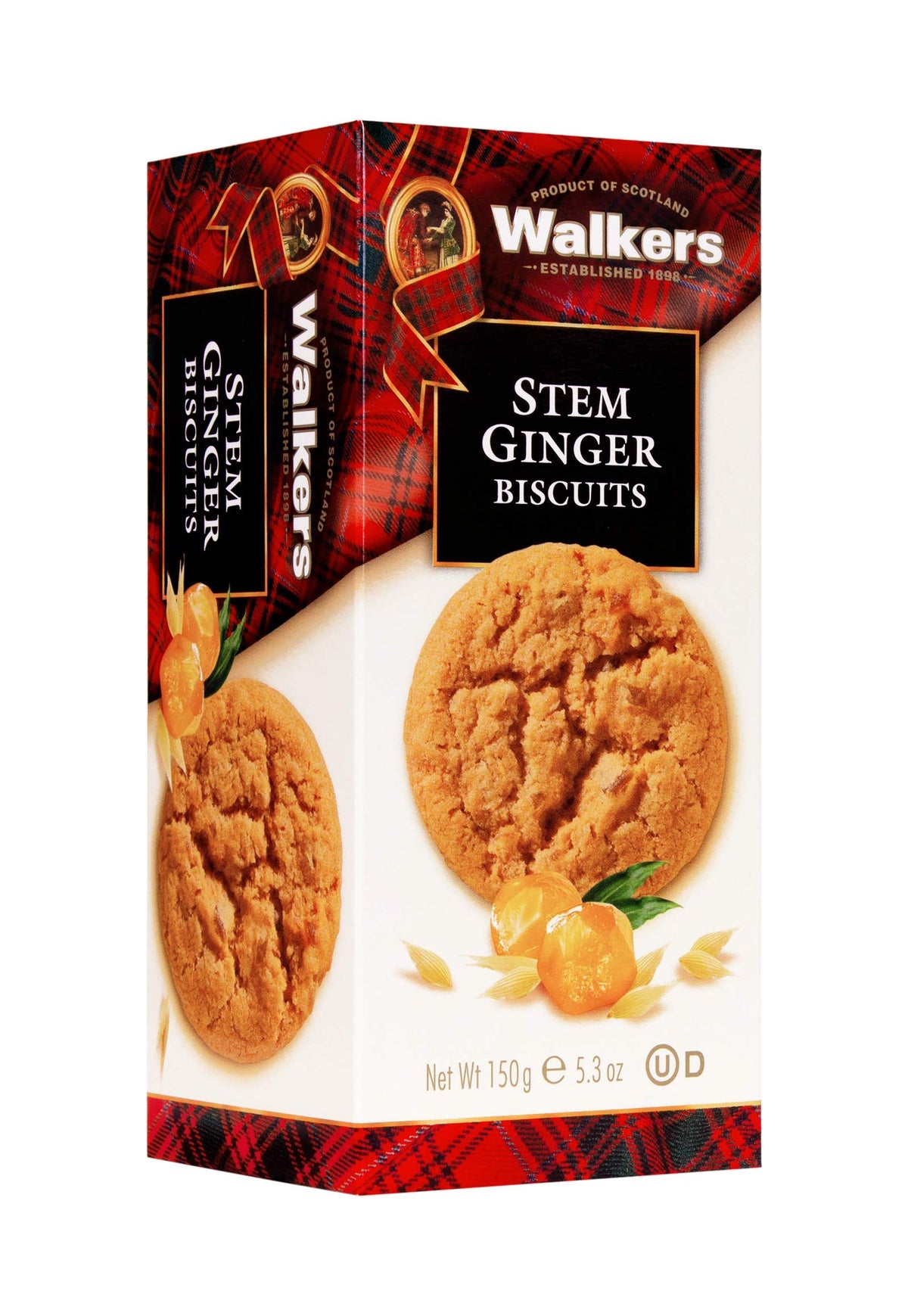 Walker's Shortbread Stem Ginger Cookies, Scottish Style Cookies, 5.3 Oz Box