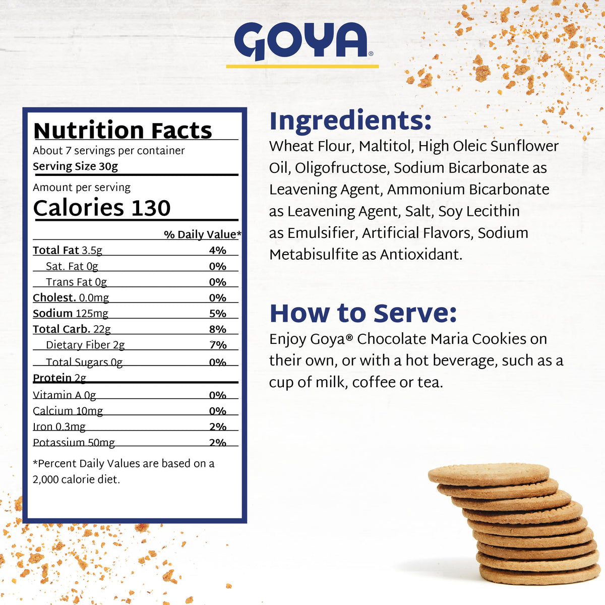 Sugar Free Maria Cookies by Goya, Thin Crisp, Baked Goods, Snacks for School and Work, Lunch Box Snacks, 4 Pack, 7oz. Each