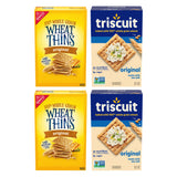Triscuit Original Whole Grain Wheat Vegan Crackers and Wheat Thins Original Whole Grain Wheat Snacks Variety Pack, Bulk Snacks, 4 Boxes