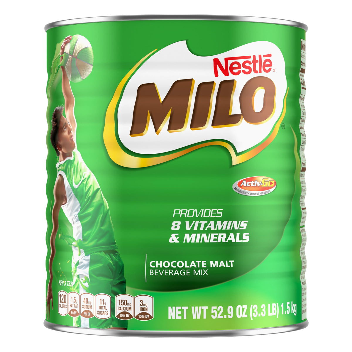 Milo Chocolate Malt Beverage Mix 3.3 Pound Can